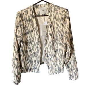 ICHI Lightweight Printed Blazer Satin Lining size 36/med Like-New condition